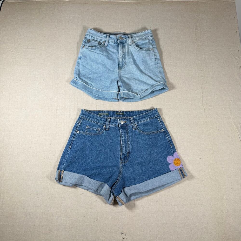 Lot of 2 Womens High Waisted shorts Size Small Casual Denim